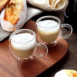 Wells Espresso Cups Set of 4 with Handle, 2.5oz