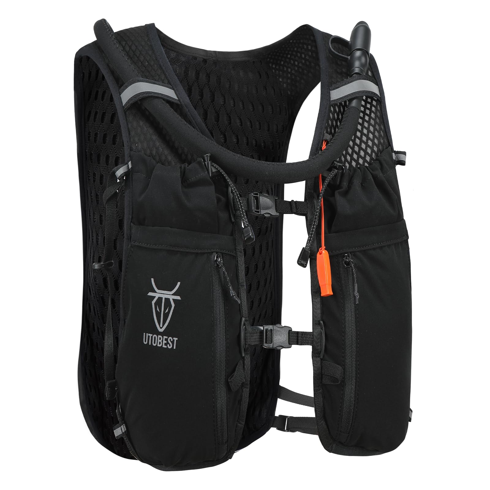 UTOBEST Running Vest Running Backpacks Lightweight Hydration Pack 10L, with 2L Water Bladder, Black, XL