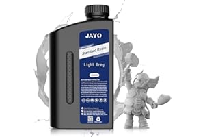 3D Printer Resin, JAYO 1KG 3D Resin for 4K 8K LCD/DLP/SLA 3D Printers, 405nm Standard Photopolymer Fast Curing Resin, High Precision, Low Shrinkage, Grey 1000g