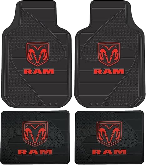 Dodge Ram Head Logo 4 Pc Floor Mats Set