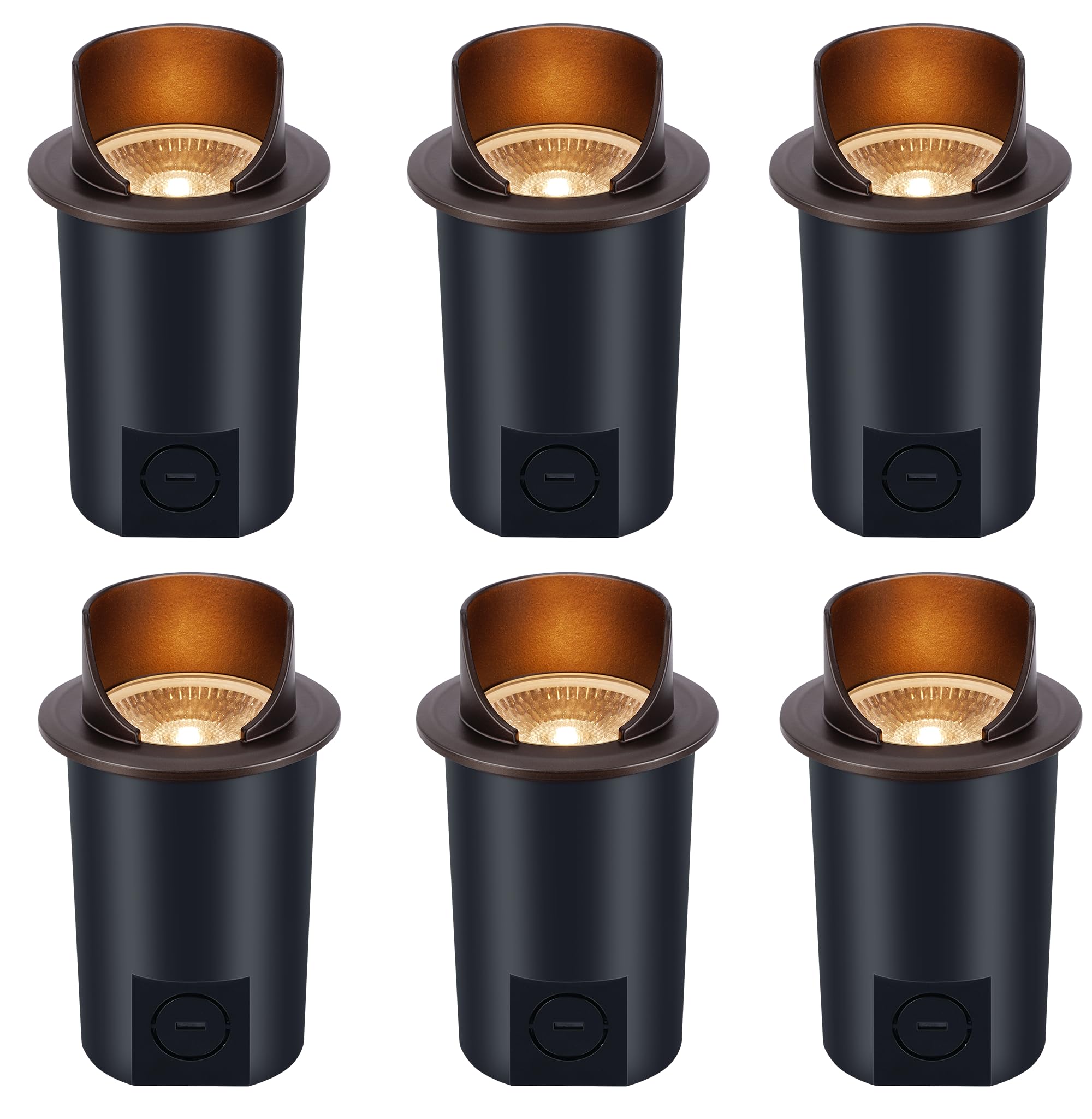 Photo 1 of [6 Pack] CLOUDY BAY 9W Well Lights Landscape LED In Ground Outdoor,Shielded Top,Low Voltage 12-24V AC/DC,Waterproof Aluminum Uplights,2700K/3000K/3500K/4000K/5000K,Bronze