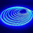 YUNBO 12V Blue LED Strip Lights Narrow 4mm Width Super Thin 16.4ft/5M 600LEDs SMD2835 Self Adhesive Flexible LED Tape Light No Waterproof Cuttable for Bedroom Kitchen Cabinet