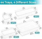 Vtopmart 44 Pack Drawer Organiser 4 Sizes Clear Plastic Bins 6/10/14/14 view 5