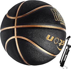 Senston Basketball Größe 7, Baskettball mit Pumpe, Outdoor Basketbälle, Anti-Rutsch und Hervorragender Grip