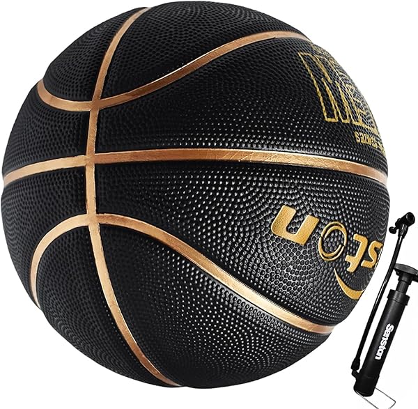 Senston Basketball Größe 7, Baskettball mit Pumpe, Outdoor Basketbälle, Anti-Rutsch und Hervorragender Grip