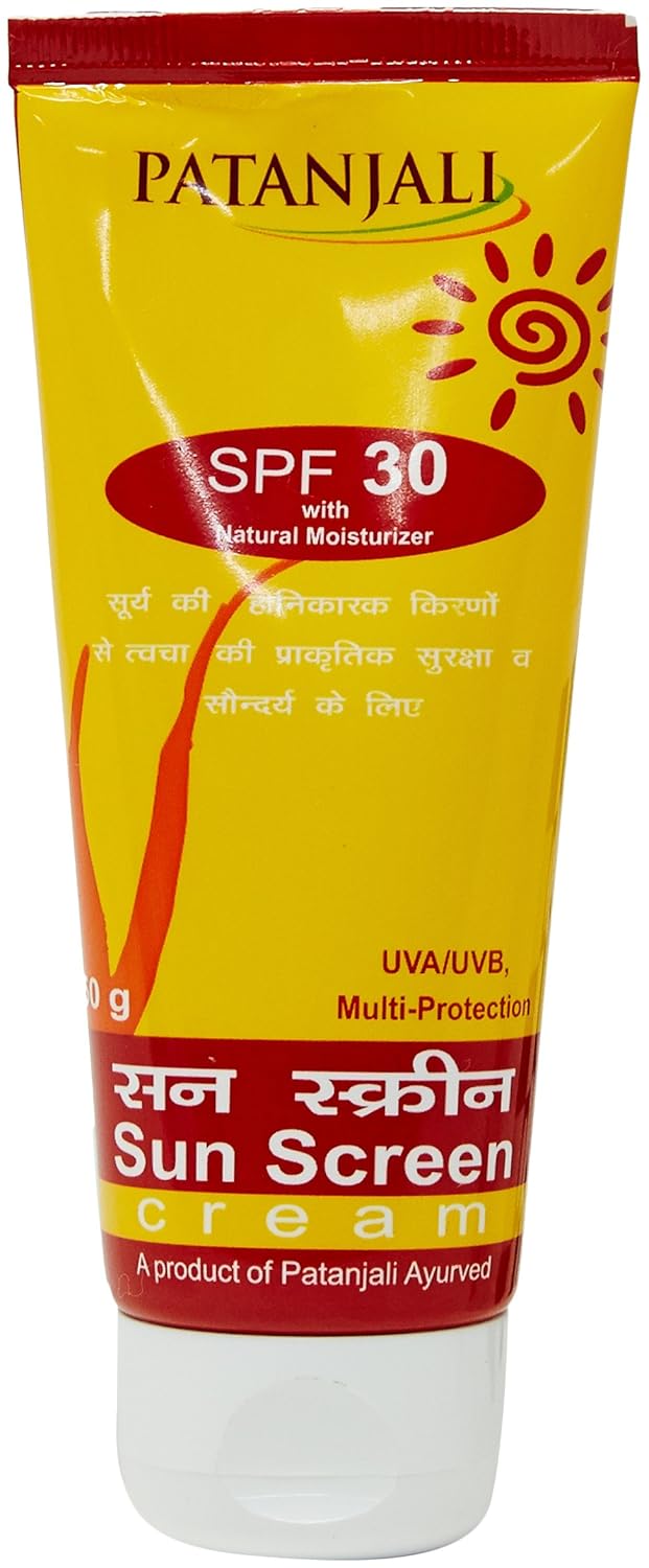 Patanjali Sun Screen Cream SPF30, 50g Amazon.in Amazon Pantry