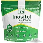 Health Thru Nutrition Inositol Powder – 500g Pure Powder as Myo-Inositol | 1,000mg (1g) Per Scoop - Included | Unflavored, Vegan, Non-GMO | 500 Servings – Clean Supplement