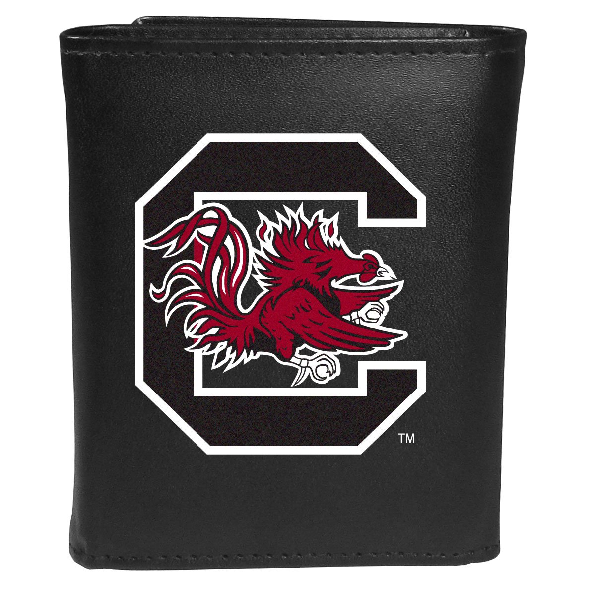 Siskiyou Sports NCAA South Carolina Fighting Gamecocks Tri-fold Wallet Large Logo, Black