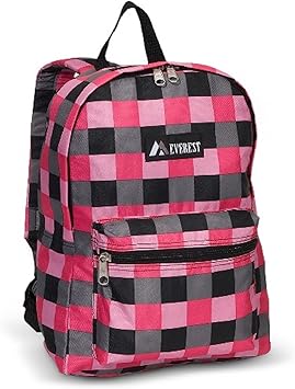 pink plaid backpack