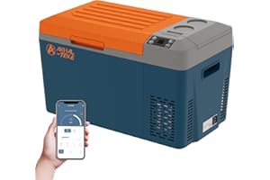 AKHAL-TEKE 12 Volt Refrigerator, 24 Quart(23L) Portable Refrigerator Freezer(-7℉~50℉) APP Control Car Fridge Cooler with Compressor 12/24V DC and 110-240V AC for Car, Camping and Home Use