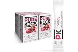 PURE KICK Energy Singles To Go Drink Mix, Black Cherry Pomegranate, Includes 12 Boxes with 6 Packets in each Box, 72 Total Packets
