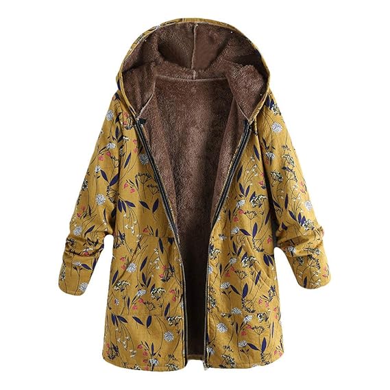 Riou Kapuzenjacke Damen Mäntel,Winter Warmer Hoodie Pullover lang Strickjacke Winterjacke Frauen mit Kapuze Langarm Vintage D