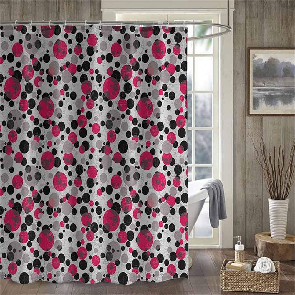 ScottDecor Pink and Grey Luxury Hotel Bathroom Shower Curtain Bubbles