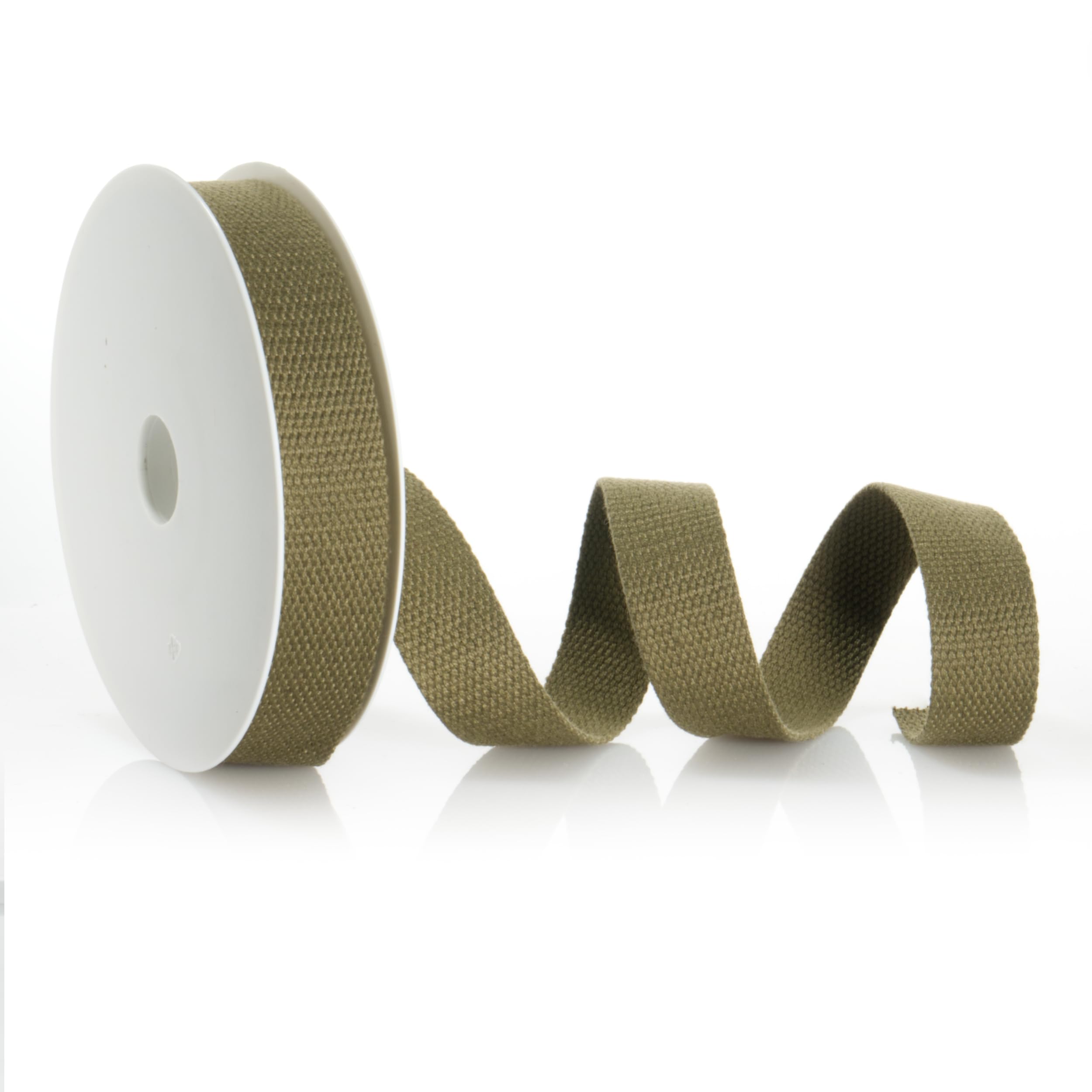 Trimz Cotton Webbing – Dark Olive – 25mm x 5m — image 1