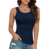 Zephyrine Womens Ribbed Tank Tops Scoop Neck Sleeveless Fitted Casual Slim Basic Tee Shirts