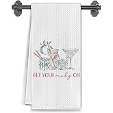 Elefeltclave Mahjong Cocktail Kitchen Towels, Mahjong Gifts for Women Dish Tea Gifts for Cocktail Lovers Decorative Towels for Kitchen Decor, 16x24 Inch