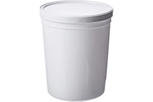 Consolidated Plastics 43900 Round Tub with Cover, HDPE, 80 oz., 10 Piece, White