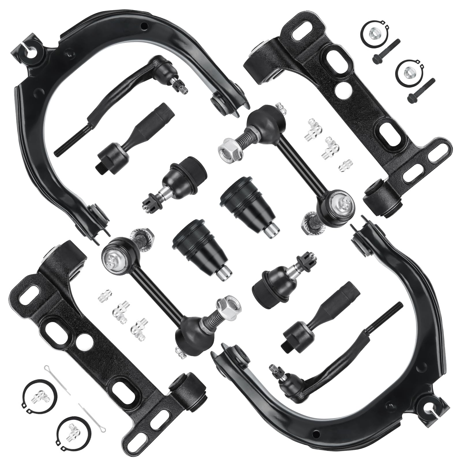 Photo 1 of 16Pcs Front Suspension Control Arms with Assembly Kits for Buick Rainier & for Chevrolet Trailblazer (EXT) 2004-2007, for GMC Envoy XL XUV & for Isuzu Ascender 2004-2008, for Saab 9-7X 2005-2009