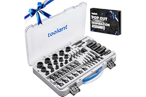 toolant 46pcs Impact Bolt Extractor Kit, Bolt & Nut Remover Socket Tool Kit, Stripped Bolt Extractor for Damaged Screws and Bolts-Gift Package
