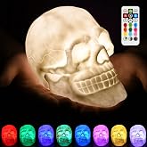 DS. DISTINCTIVE STYLE Night Light Dimmable Lamp 3D Skull Light Touch Control Comes with Remote Color Changing Mood Lighting for Bedroom with Timing Function