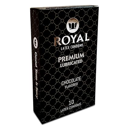 Royal Premium Chocolate Flavored and Scented Condoms - Ultra Thin, Lubricated, High Quality Non-Toxic Latex and Odor Free for Long Lasting Pleasure and Performance, 10 Count