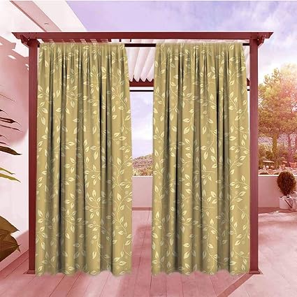 Amazon Com Doorway Curtain Beige Decor Collection Floral Leaf