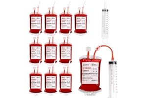 UNIMEIX 10 Pack Halloween Blood Bags for Drinks, Fake Blood Drink Pouches Reusable Juice Drink IV Bag for Vampire Party Theme Party Halloween Decoration