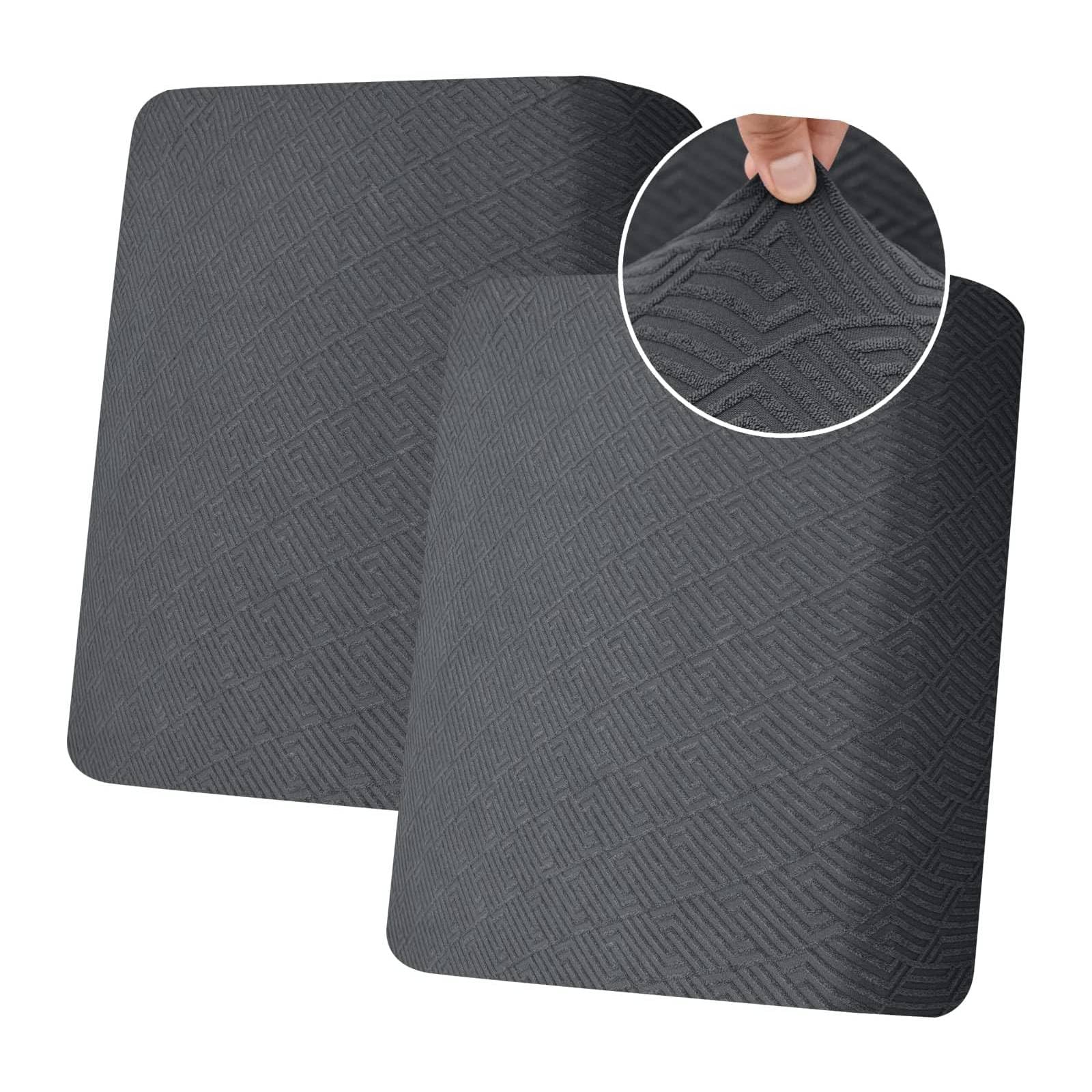 CHELZEN Stretch Sofa Seat Cushion Cover, Fitted Sofa Cushion Slipcovers, Couch Cushion Covers, Replacement for Individual Cushion Furniture Protector (1 Seater*2, Dark Gray)