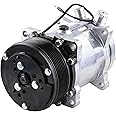 ACTECmax Universal A/C Compressor with Black PV7 Clutch SD 508 Style 5H14 R134A Serpentine Belt