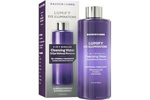 LUMIFY Eye Illuminations Cleansing Water & Eye Makeup Remover, 3-in-1 Micellar Water Contains Hyaluronic Acid, Vitamin C & Niacinamide, Hypoallergenic, Removes Waterproof Makeup, 5.4 Oz (160 mL)