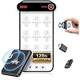 128G (9800 Hour) Voice Activated Recorder, Double-Sided Magnetic Voice Recorder with Playback, Audio Recorder with AI-Intelligent Noise Reduction, 70H Continuous for Lectures, Meetings