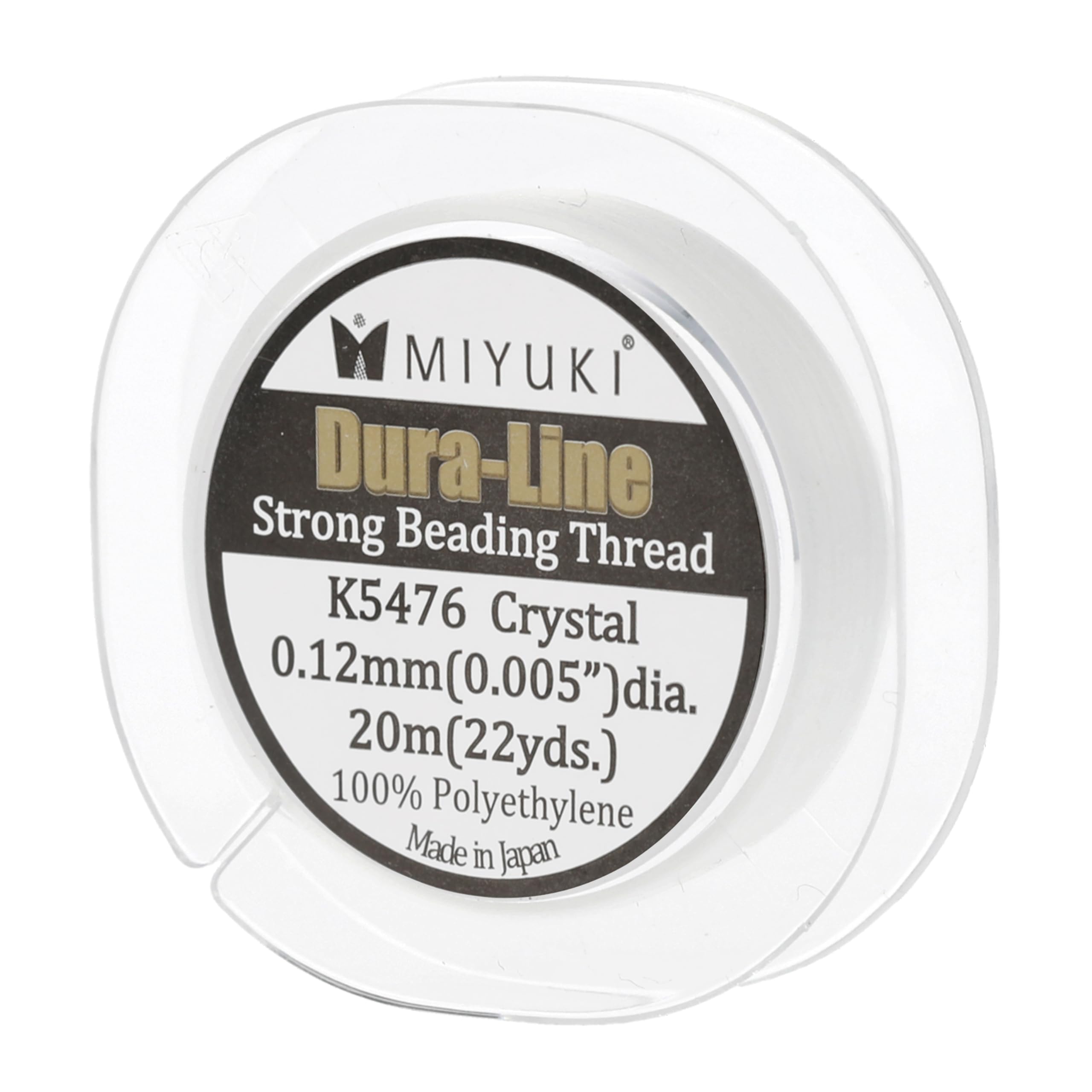 Miyuki Dura-Line Beading Thread – Durable Braided String, Crystal, 0.12 mm in Diameter, 20-Meter Spool
