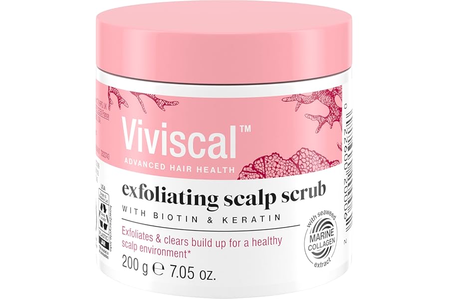 Viviscal Exfoliating Scalp Scrub, Clarifying Scrub with Biotin & Keratin, Promote Fuller & Healthier Hair Growth, Gentle Exfoliating Scalp Treatment, 200g (7.05 oz.)