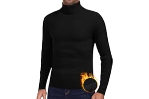 EXCELLENT THERMAL Turtleneck Sweaters for Men, Ribbed Slim Thermal Sweaters Casual Basic Knitted Sweaters