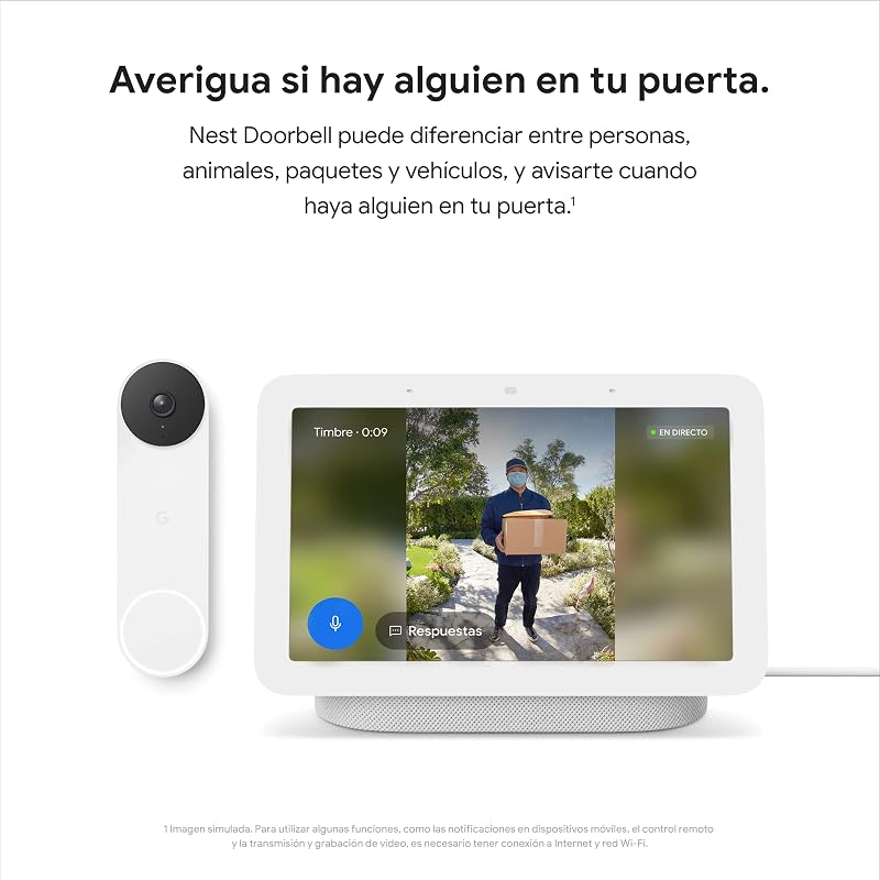 Campainha google nest – campainha com vídeo sem fio, neve, 960p, somente movimento