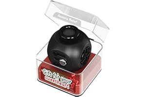 EVNOJY Fidget Toys Fidget Blocks Fidget Pads Stress Fidget Block Twisty Fidget Toy Cube Anxiety Toy Infinite Cube for Adult (Black)