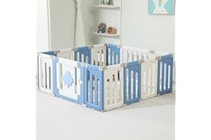Bestgame Baby Play Pen, 14 Panels Extra Large Baby Playpen, Foldable Play Pens for Babies and Toddlers, UFO Portable Fence Ga