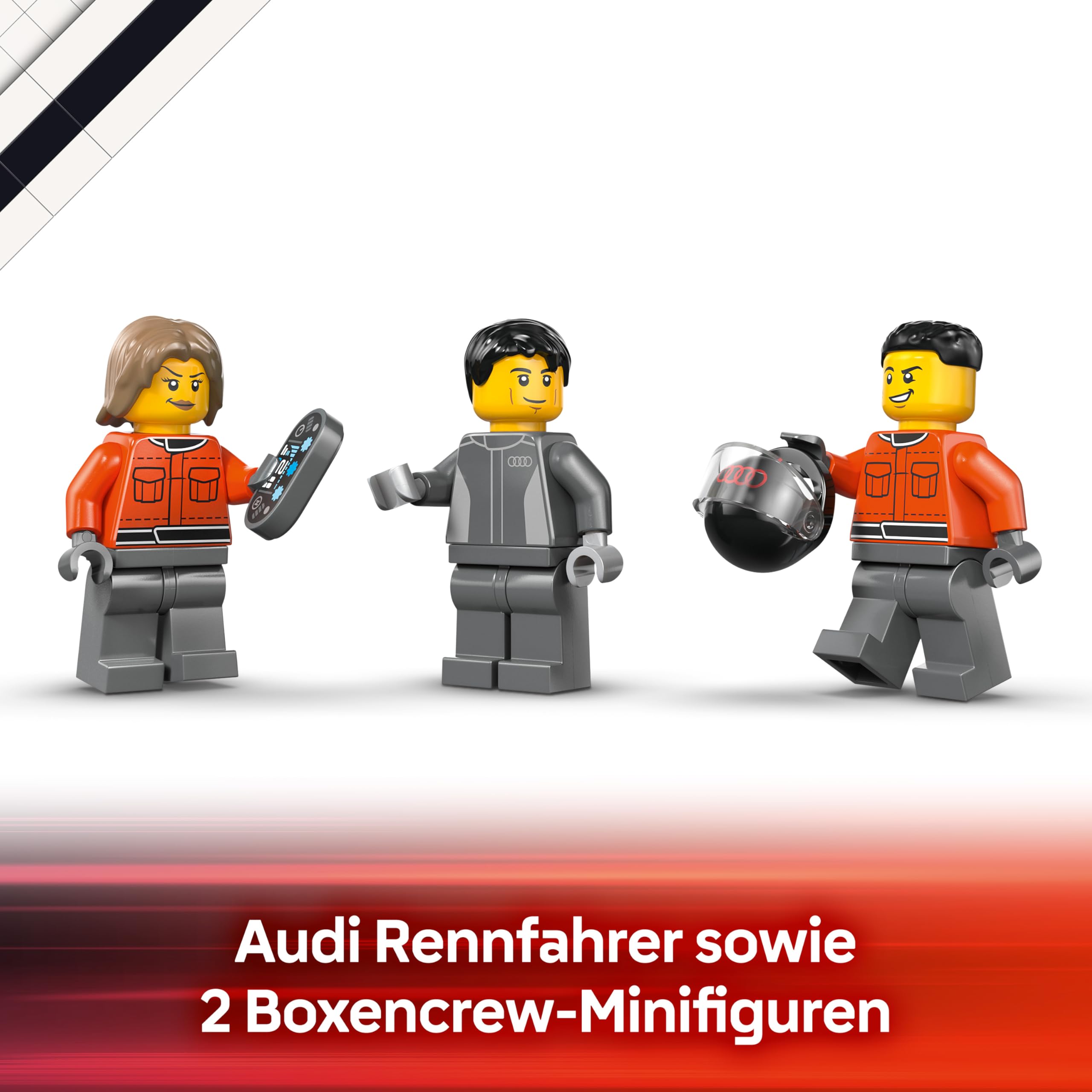 LEGO City F1 Truck mit Audi F1 Rennwagen - Spielzeug Modellbau mit 3 Minifiguren und Fahrzeug Hebefunktion - Geschenkidee für Jungen ab 7 Jahren und Motorsportfans - 60493 8