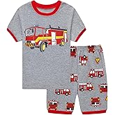 Akyzic Little Boys Pajamas 100% Cotton Pjs for Boys Toddler Monster Truck Sleepwear Short Sets Kids Summer Clothes 3-10T