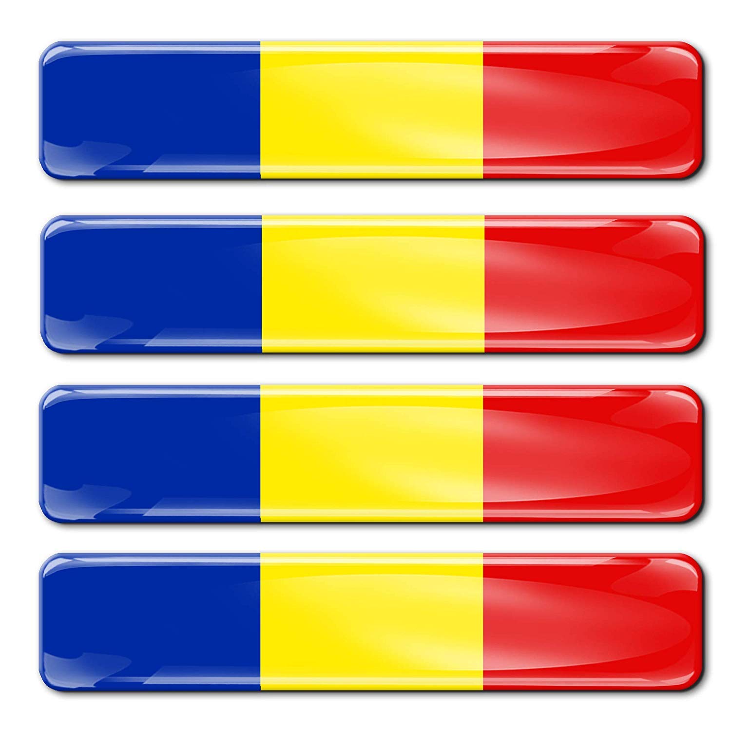 Biomar Labs 4 x 3D Domed Silicone Stickers Decals Romania National Romanian Flag Banner Emblem Car Motorcycle Helmet F 18/4-ka