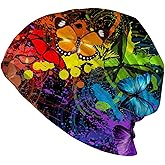 Floral Dog Womens Slouchy Beanie Cotton Chemo Caps Cancer Headwear Hats Turban Baggy Skull Sleep Scarf