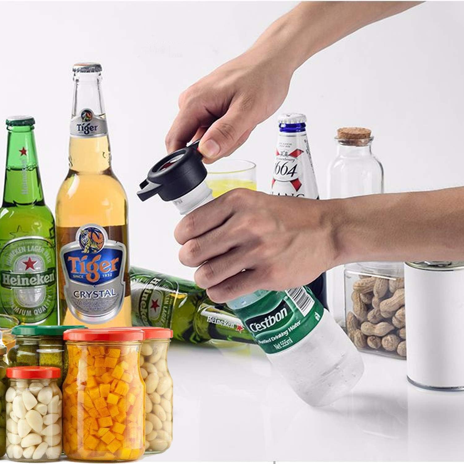 Rommeka Bottle Can and Jar Grip Opener, Multi Function 4-in-1, 5-in-1 and 6-in-1 Kitchen Tools Set, Anti Slip Lid Seal Remover Easy Twist off for Children, Elderly, Arthritic and Weak Hand, Pack of 3: Kitchen & Dining