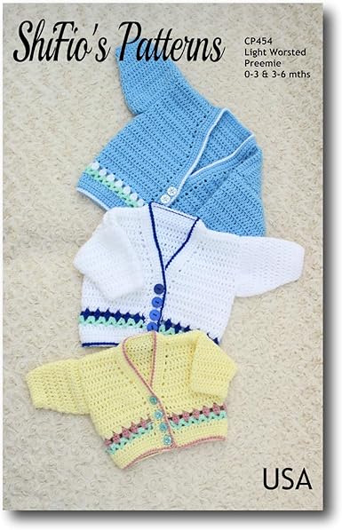 crochet premature baby cardigan