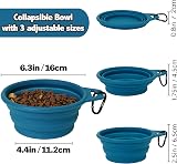 OHMO Collapsible Dog Bowl Large 800ml with Carabiner Peacock Blue view 2