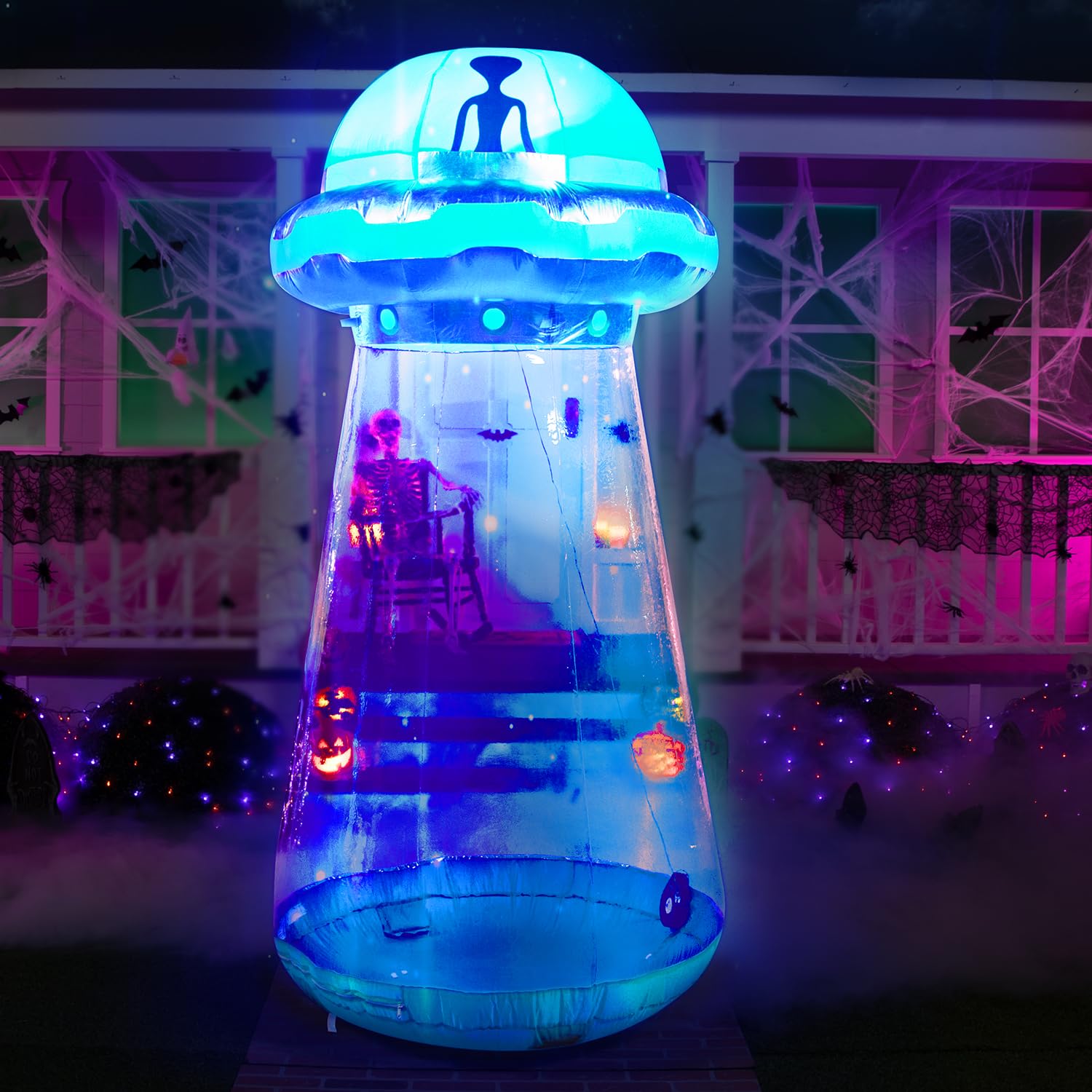 Photo 1 of Joiedomi 9 FT Tall Halloween Inflatable Outdoor Decorations, Halloween Inflatable UFO Blow Ups Decor for Yard Decoration with LEDs for Outside Party Decor
