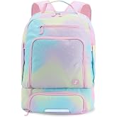J World New York 2-in-1 Insulated Backpack Lunch Box for Kids. Adult School Bookbag, Aurora, 17 x 13 x 9 Inches