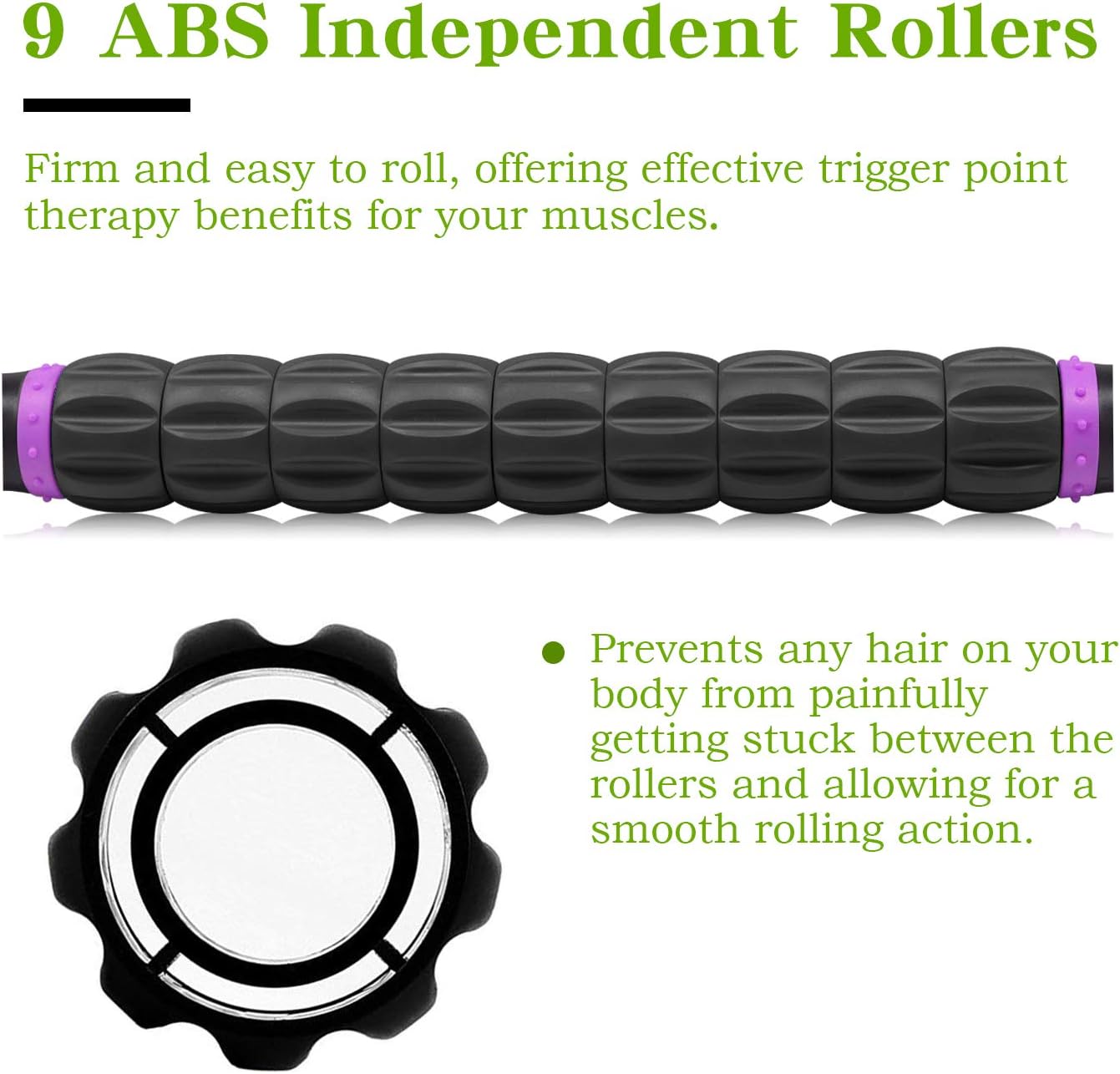 Muscle Roller, MZDXJ Massage Roller Stick for Athletes, Help Reducing Muscle Soreness Cramping Tightness Leg Arms Back Calves Muscle Massager（Purple Black）: Health & Personal Care