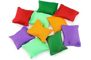 Hslife Small Colorful Nylon Bean Bags for Hand Toss Games - Durable Kids & Outdoor Cornhole Bean Bags, Tossing Bags for Classroom, Backyard, and Family Activities (2in-20 Pcs)