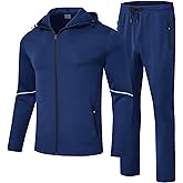 Rdruko Men's Track Sweat Suits 2 Piece Set Sweatsuits Tracksuits Jogging Workout Gym Athletic Suits with Hood