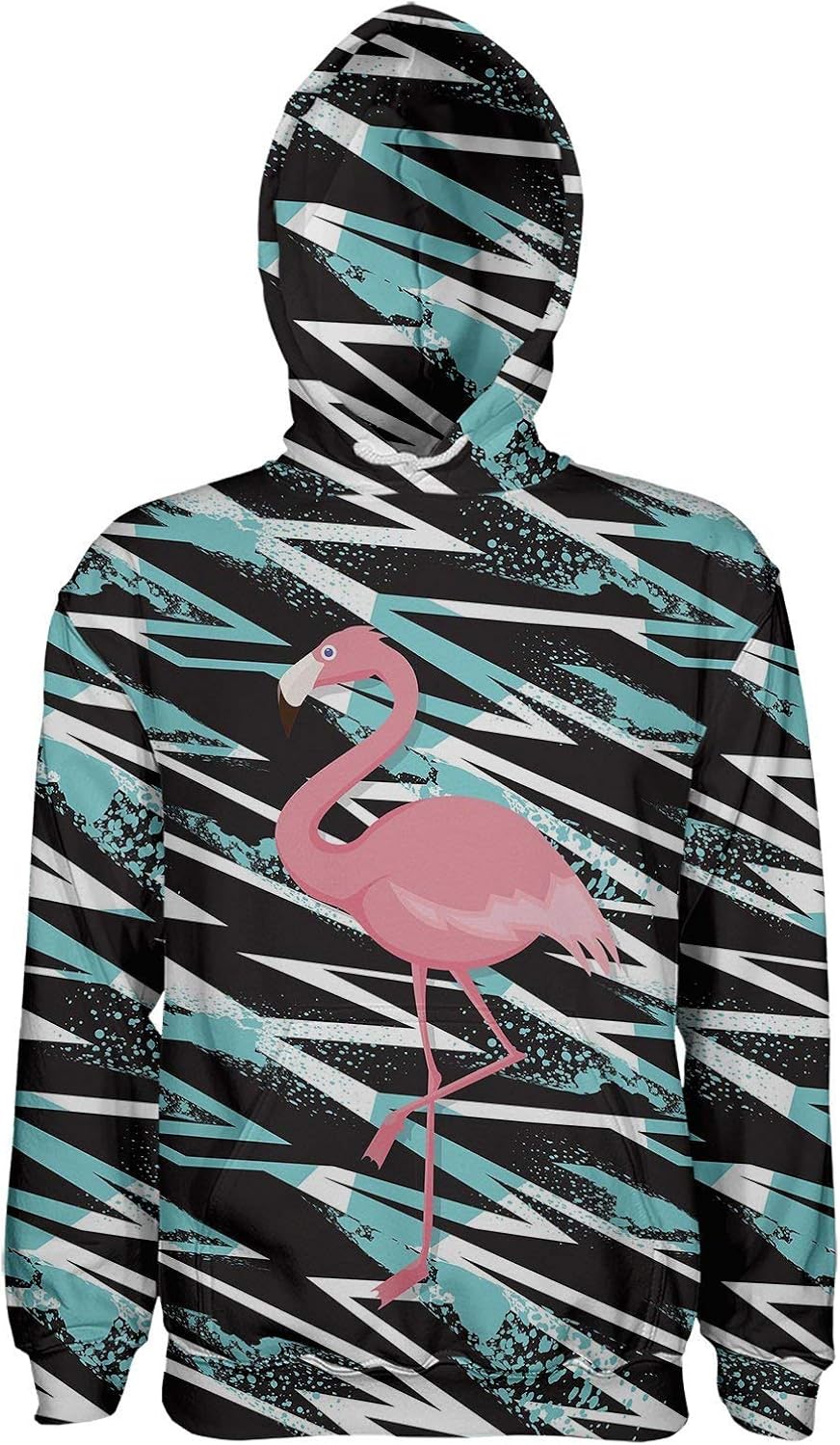Stripe Flamingo Pullover Hoodie at Amazon Menâs Clothing store